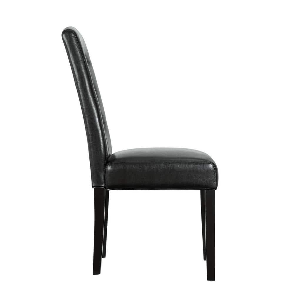 Modway Perdure Dining Side Chair Black: Vinyl Upholstered Parsons Style, Wood Frame, 285 lb Capacity