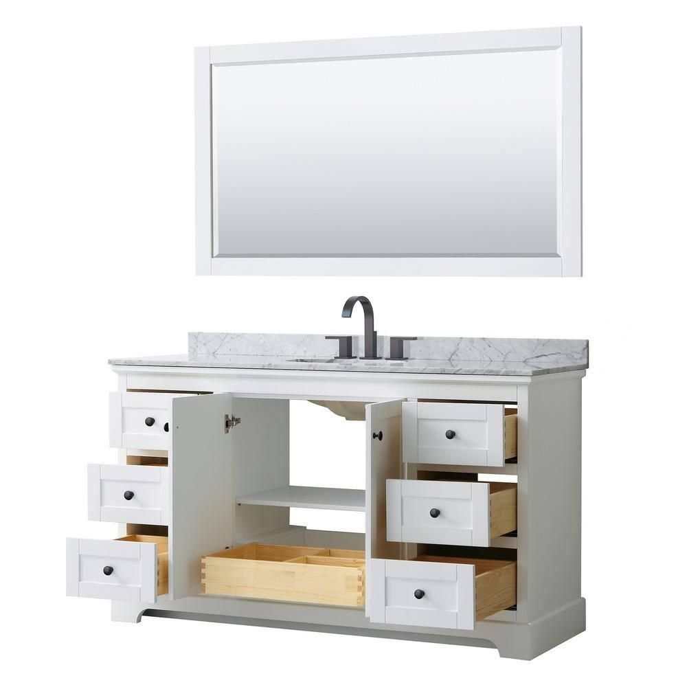 Wyndham Collection Avery 60'' Single Bathroom Vanity with Stone Top with Mirror