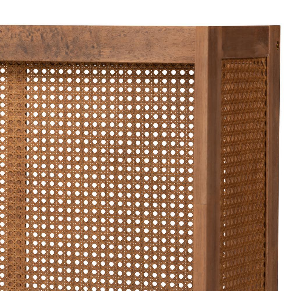 Baxton Studio King Rina Wood Wrap Around Headboard Ash Walnut: Rubberwood Frame, Non-Upholstered