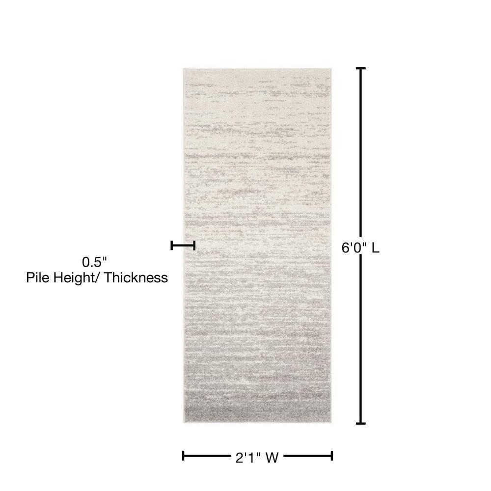 Adirondack ADR113 Machine Made Indoor Runner - Ivory/Silver - 2'-1"x6' - Safavieh