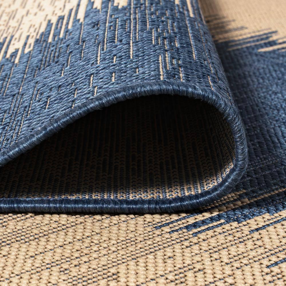 8'x10' Tavira Modern Strie' Indoor/Outdoor Area Rug, Blue/Beige - JONATHAN Y