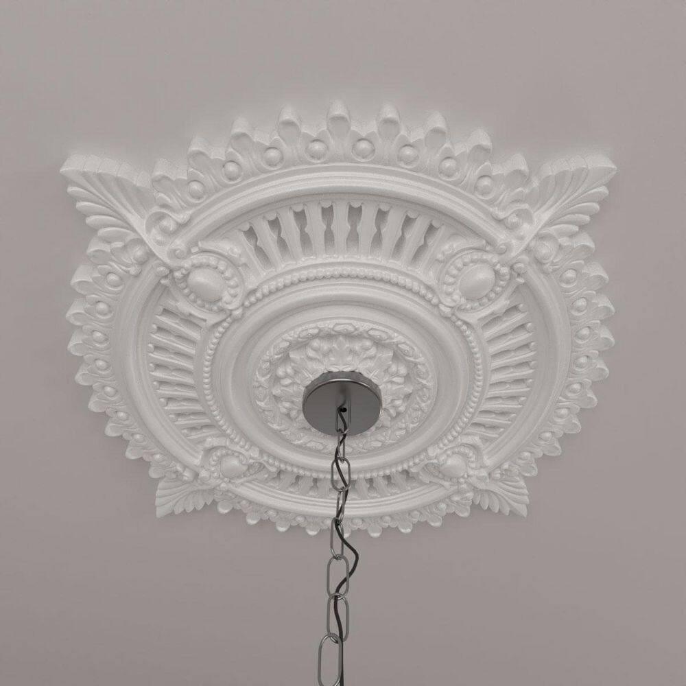 Ekena Millwork 23 7/8"OD x 4"ID x 2 1/8"P Ashley Ceiling Medallion (Fits Canopies up to 4 3/4")