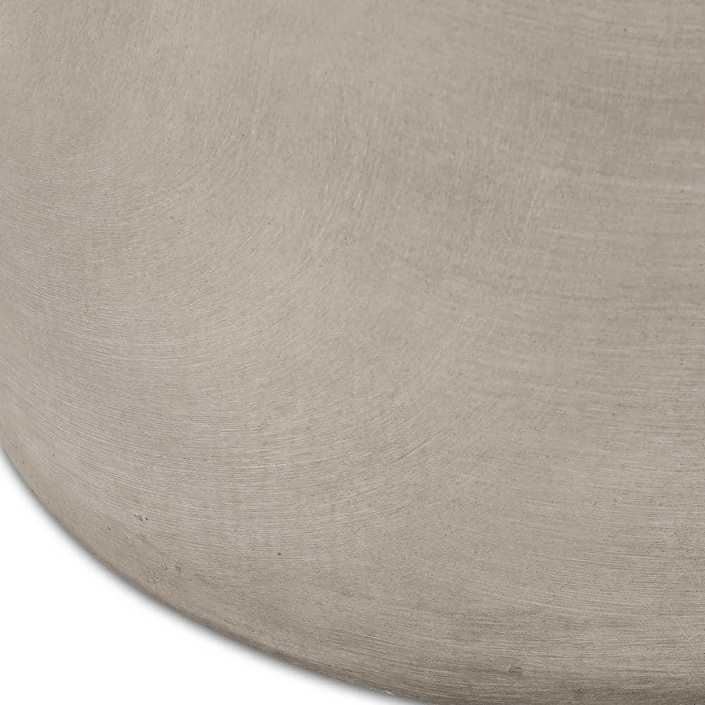 Noble House Massey Outdoor Cylindrical Concrete Stone Side Table in Light Gray
