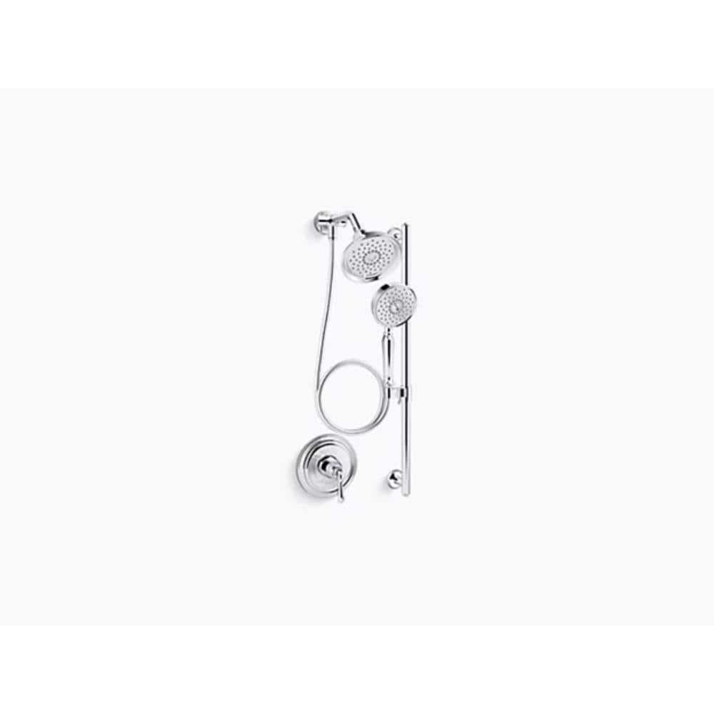 Kohler Purist Performance Showering Kit, 1.75 GPM Multifunction Showerhead and Handshower Package, Three Spray Settings