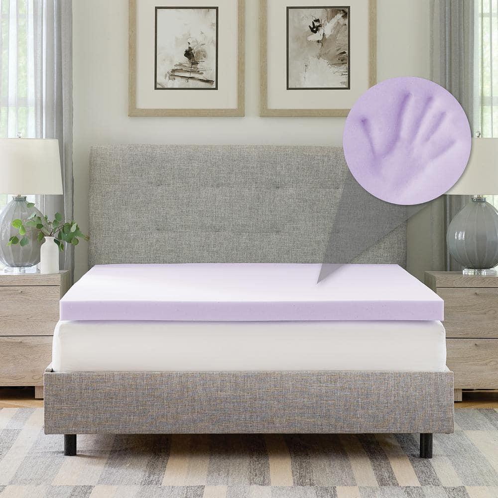 BodiPEDIC 3" Lavender Infused Memory Foam Mattress Topper