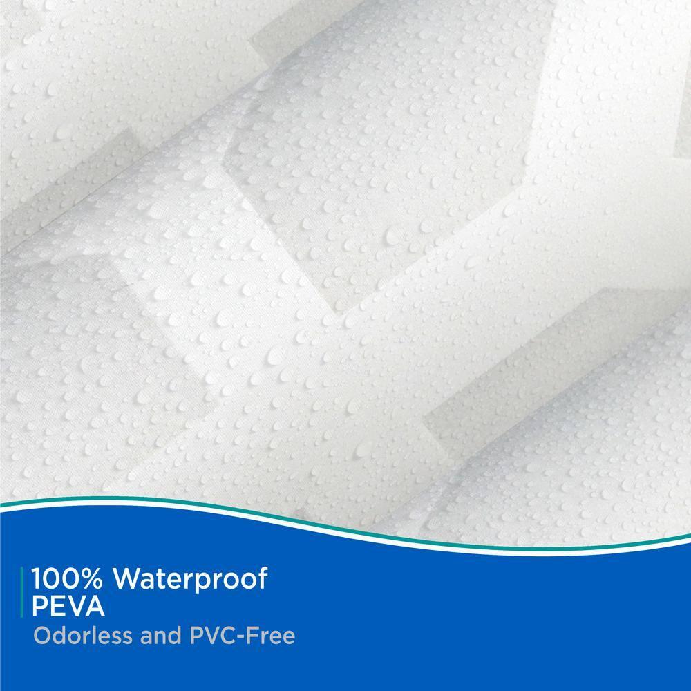 Kenney Medium Weight Decorative PEVA Shower Curtain Liner, 70" W x 72" H, Geometric Frost