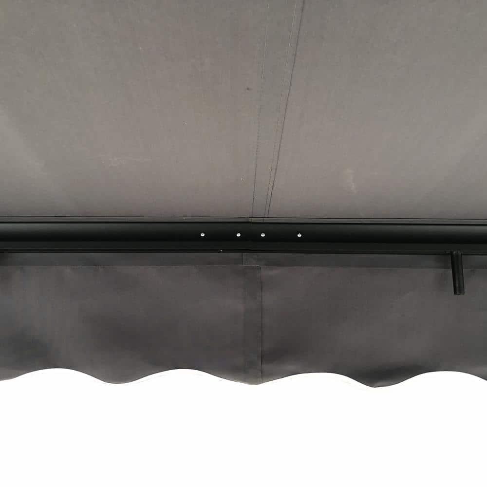 Retractable Home Patio Awning | Deck Canopy |UV Protection Sunshade | Manual Black Frame | Upgraded 2024