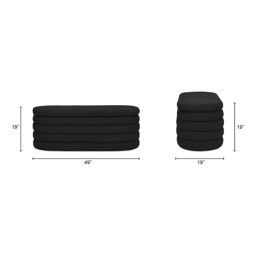 Everly Quinn Boucle Upholstered Storage Bench
