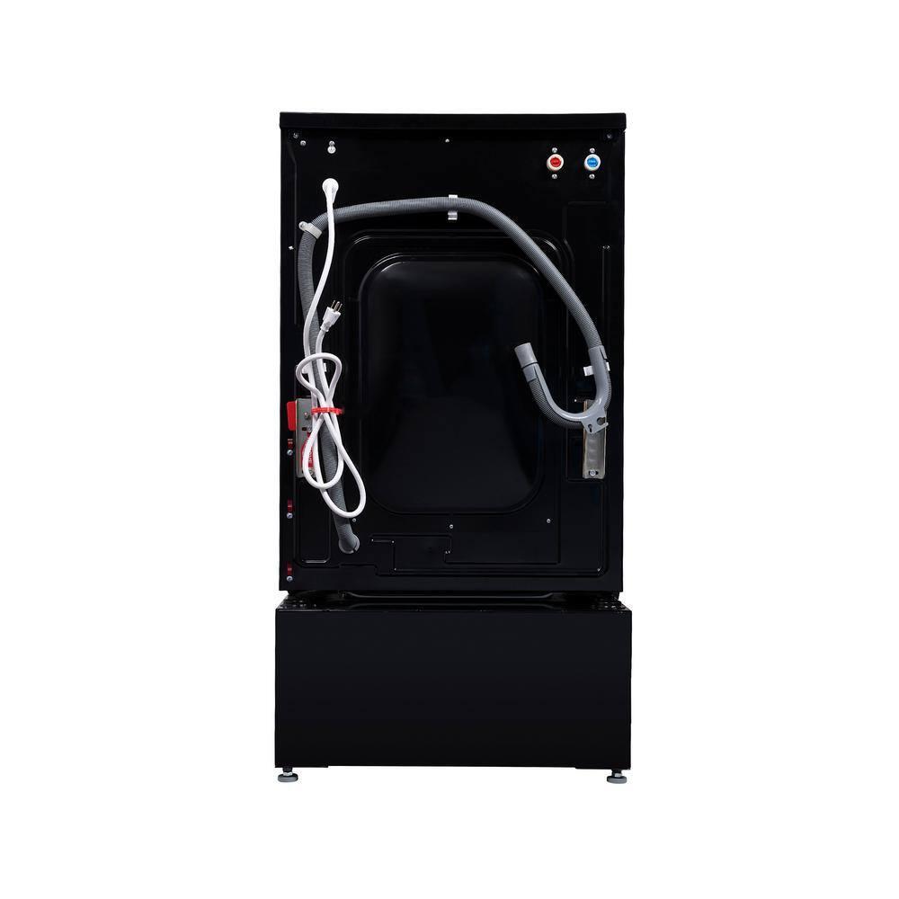 Equator Advanced Appliances All-in-one Washer Dryer Ventless FULLY BUILTIN 0-CLEARANCE 1.62cf/15lbs 110V 1400RPM with Pedestal EZ 4700 C + PDL 4455 Black