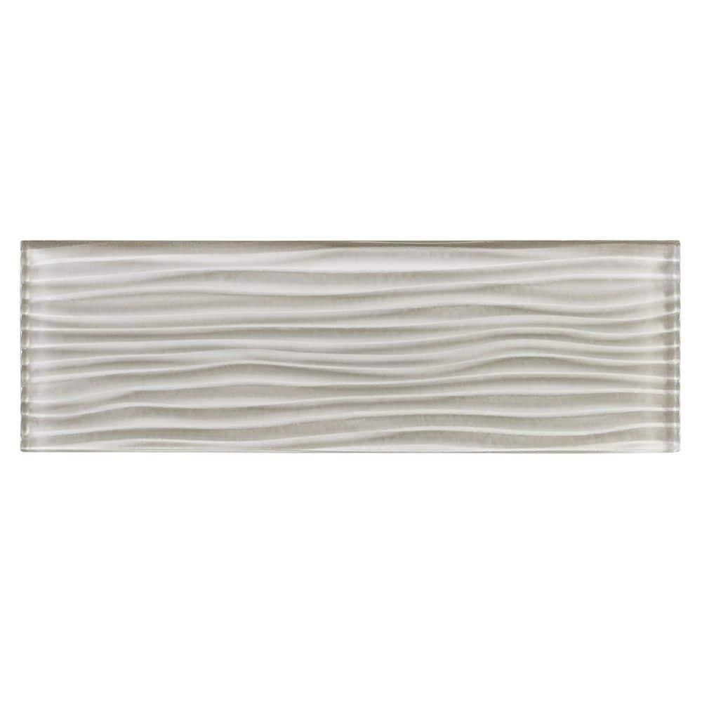 Enchant-Parade Florette Green 4-in. x 12-in. Subway Textured Polished Glass Wall & Floor Tile