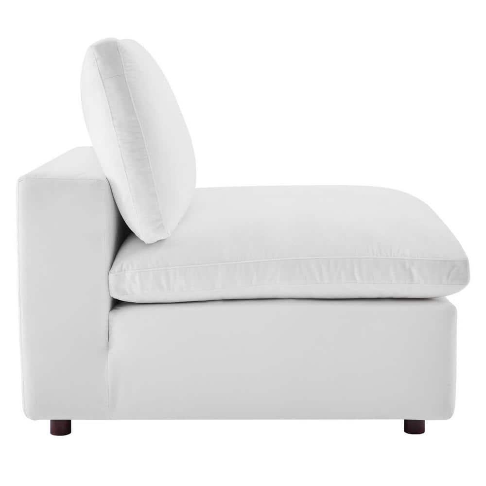 Modway Commix 4-Piece Down Filled Overstuffed Performance Velvet Sectional Sofa in White