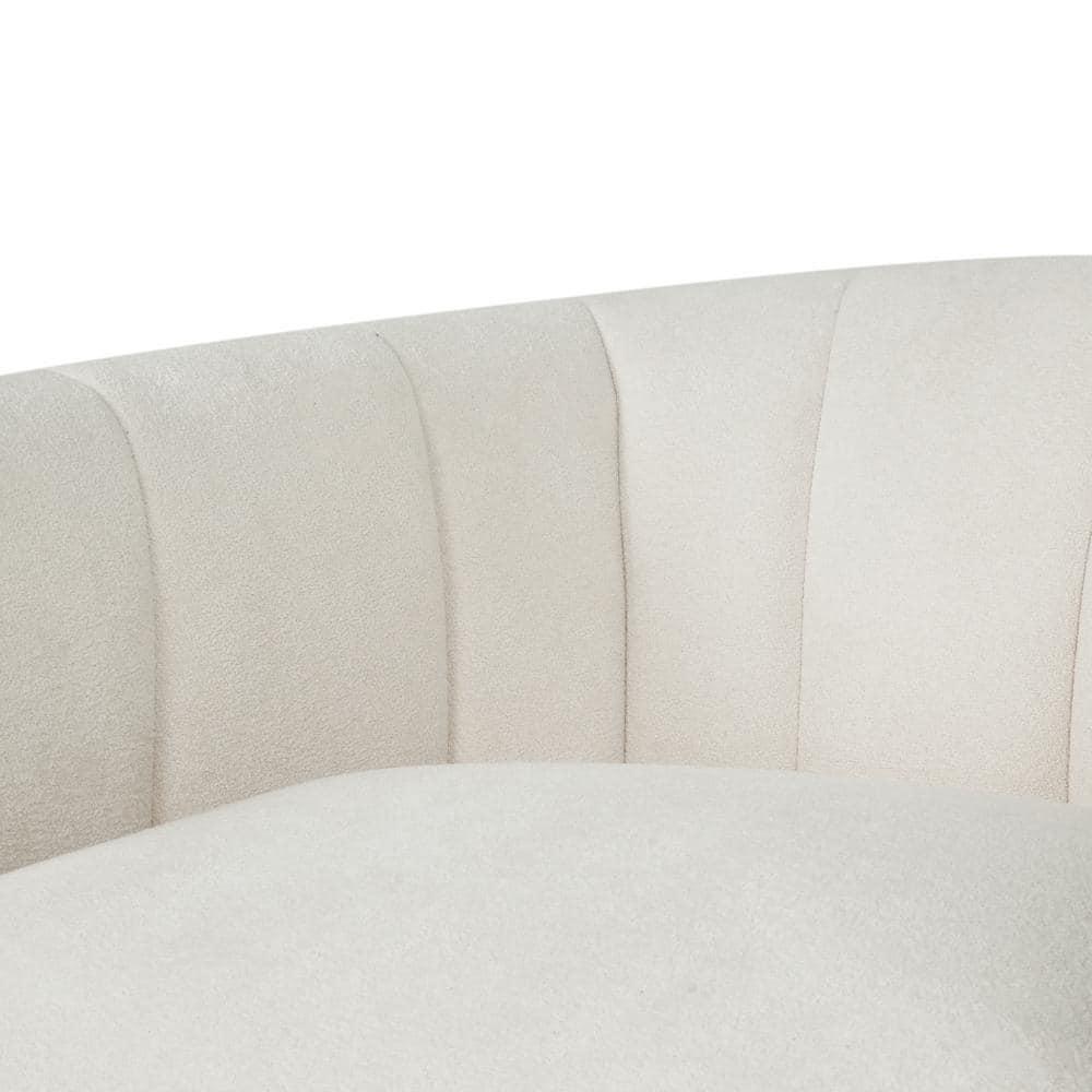 Noble House Smith  Textured Boucle White Modern Swivel Club Chair