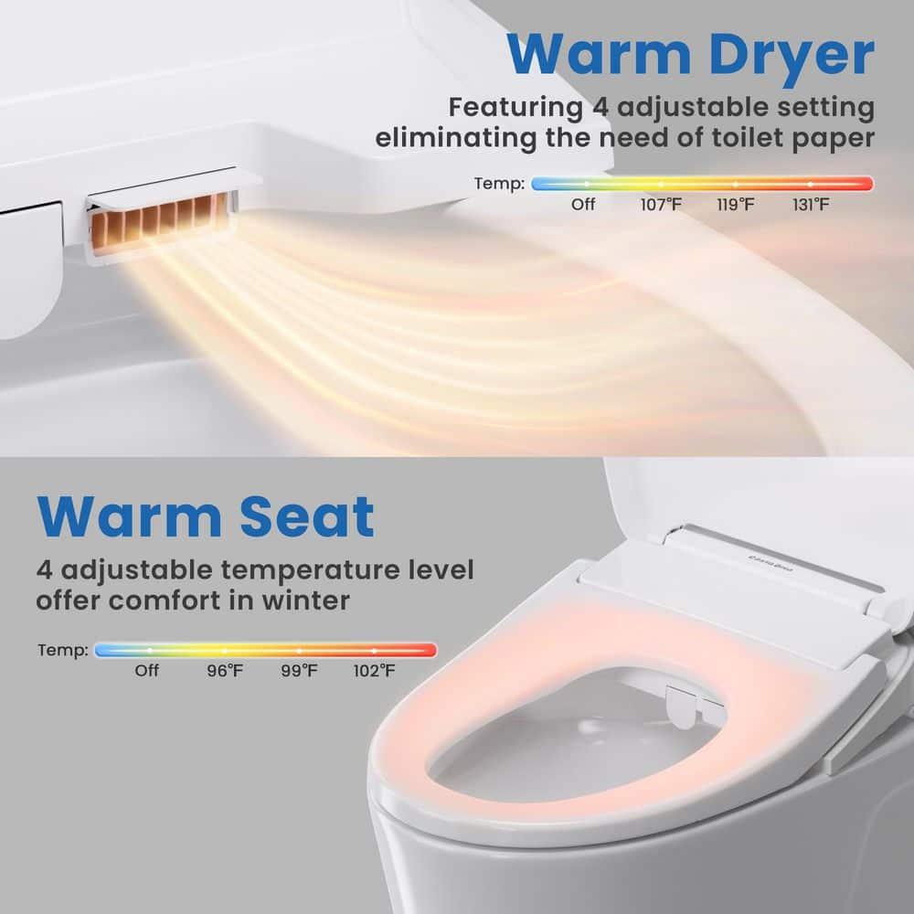 Casta Diva CD-Y020 Bidet Toilet Combo, Heated Seat, Warm Dryer, 1.0/1.6 GPF Power Dual Flush and MAP 1000g