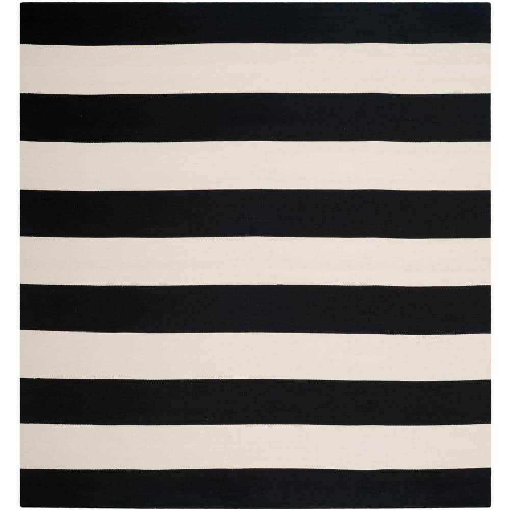 Montauk MTK712 Hand Woven Area Rug - Black/Ivory - 8'x8' - Safavieh.