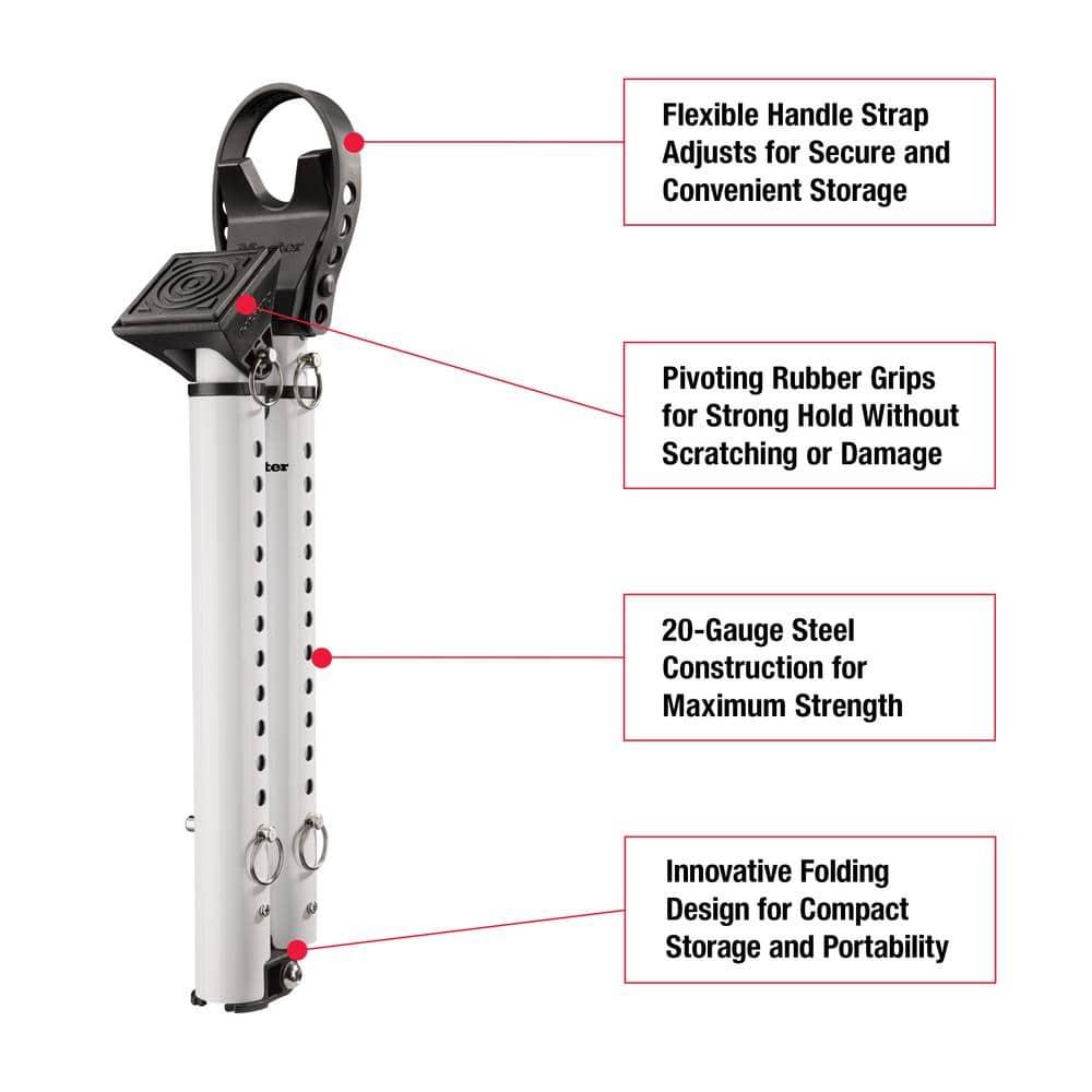 Master Lock Door Bar Dual Function Security: Metal Safety Bar for Door, Black & White, Lifetime Warranty