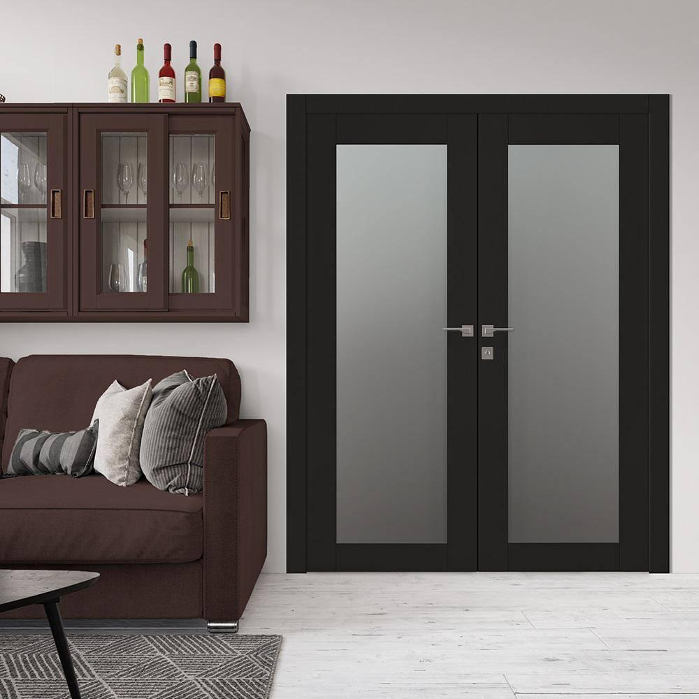 Belldinni Avon 207 Solid Manufactured Wood and Glass Paneled Double French Door