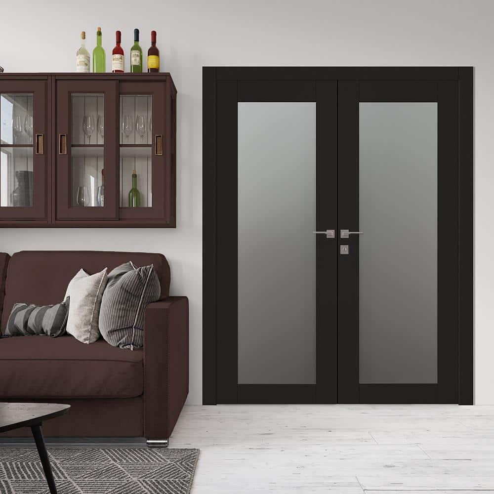 Belldinni Avon 207 Solid Manufactured Wood and Glass Paneled Double French Door
