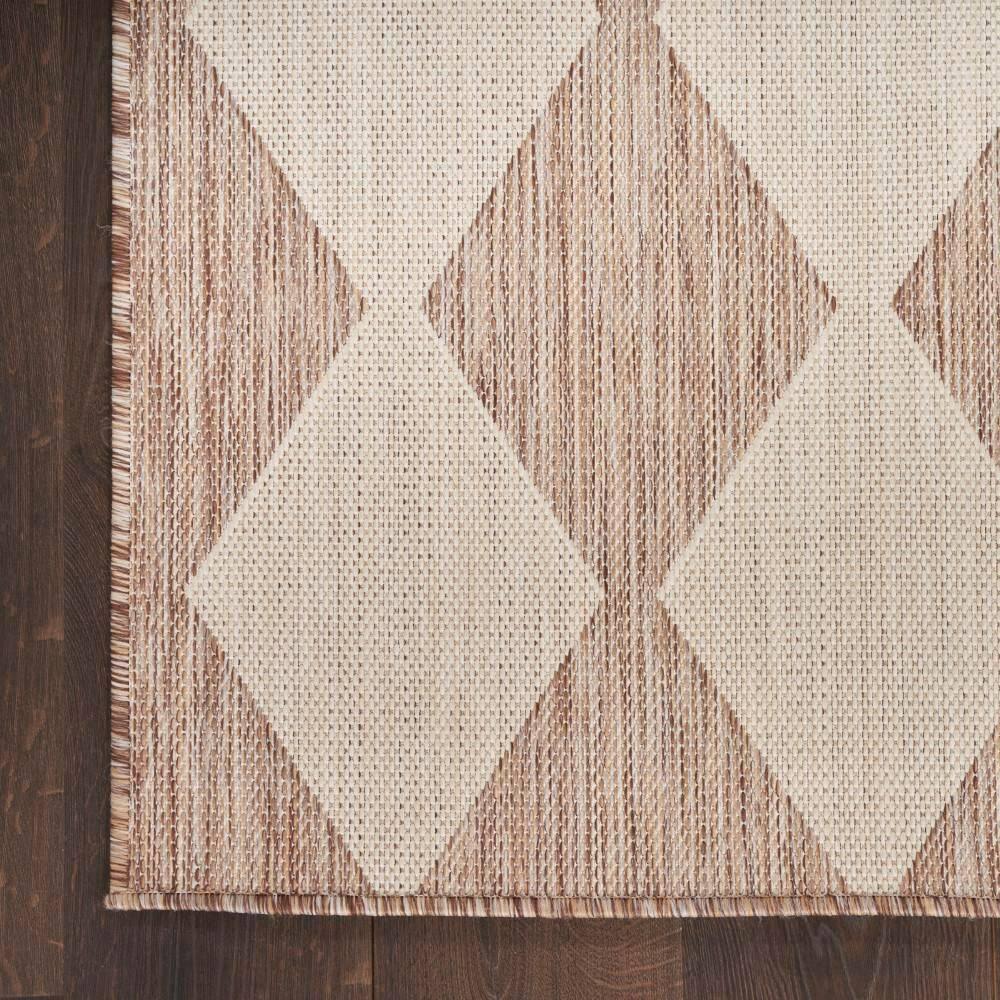 Nourison Positano 8' x 10' Beige Diamond Modern Flatweave Indoor/Outdoor Rug