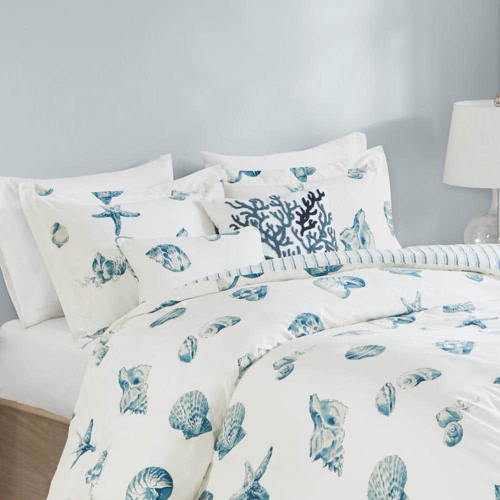 Beach House Coastal Cotton Reversible Duvet Cover Set
