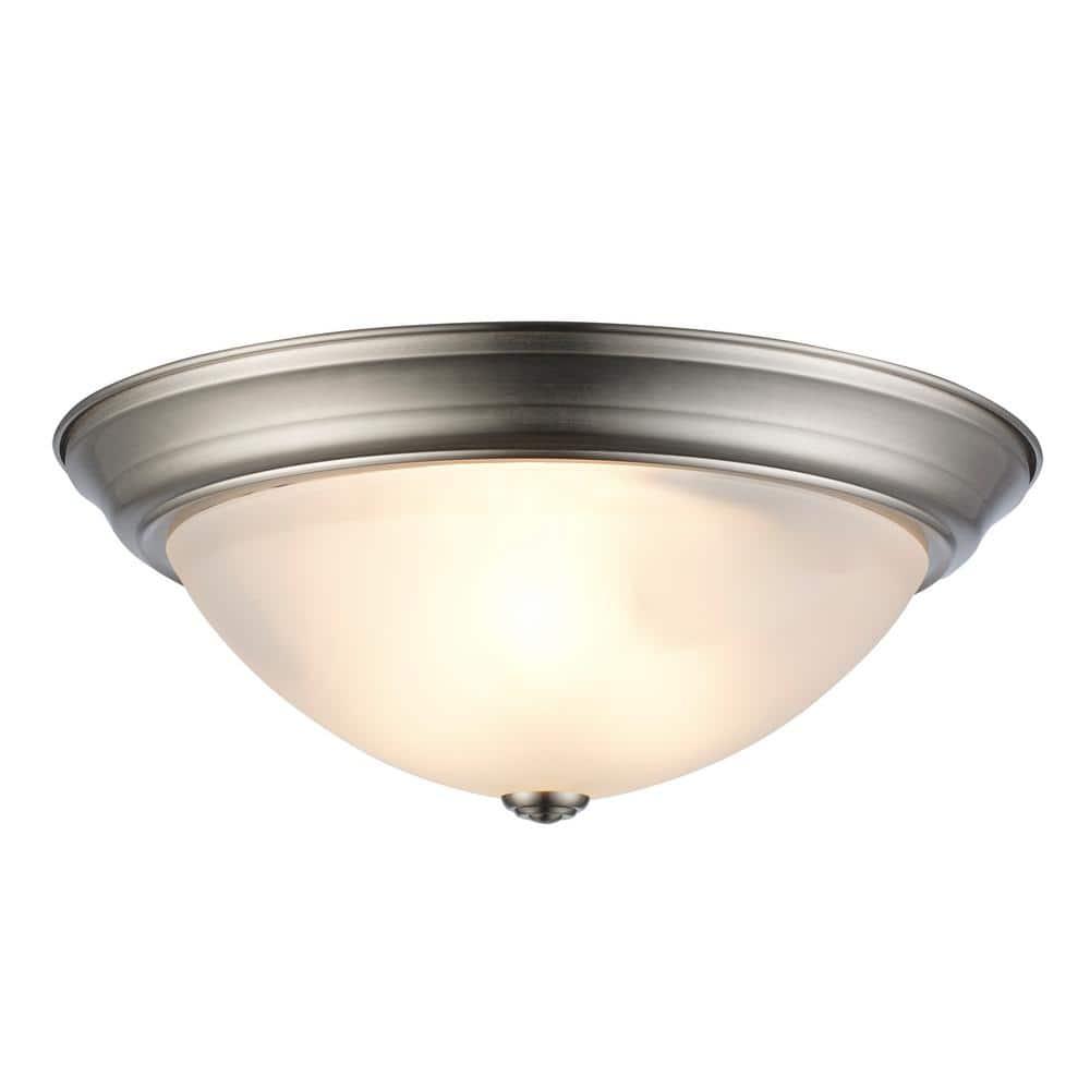 Trans Globe Lighting 13719 3 Light 15" Flush Mount Round Ceiling Fixture - Nickel