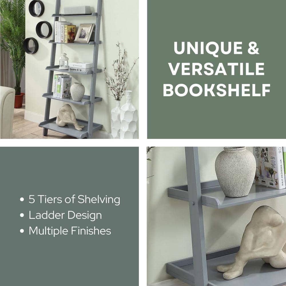 Convenience Concepts American Heritage Bookshelf Ladder, Gray