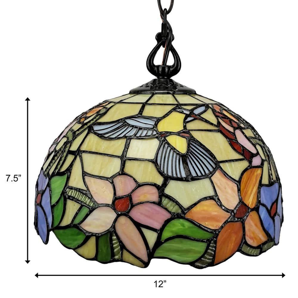 Amora Lighting  Tiffany Style Hummingbird 1-Light Pendant Lamp