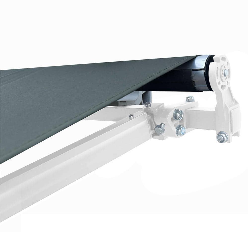 Motorized Retractable White Frame Patio Awning
