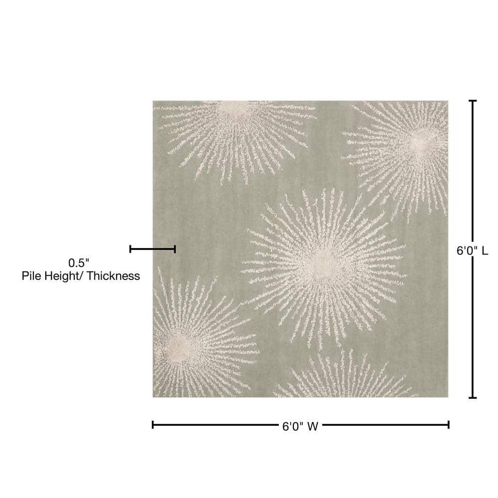 Soho SOH712 Hand Tufted Area Rug - Grey/Ivory - 6'x6' - Safavieh.