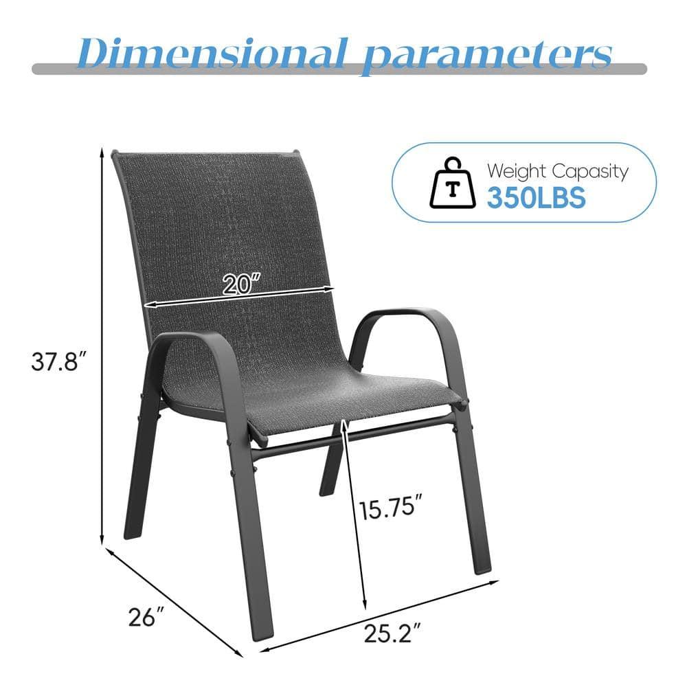 Tolead Outdoor Patio Dining Arm Chairs - Set of 4, Gray