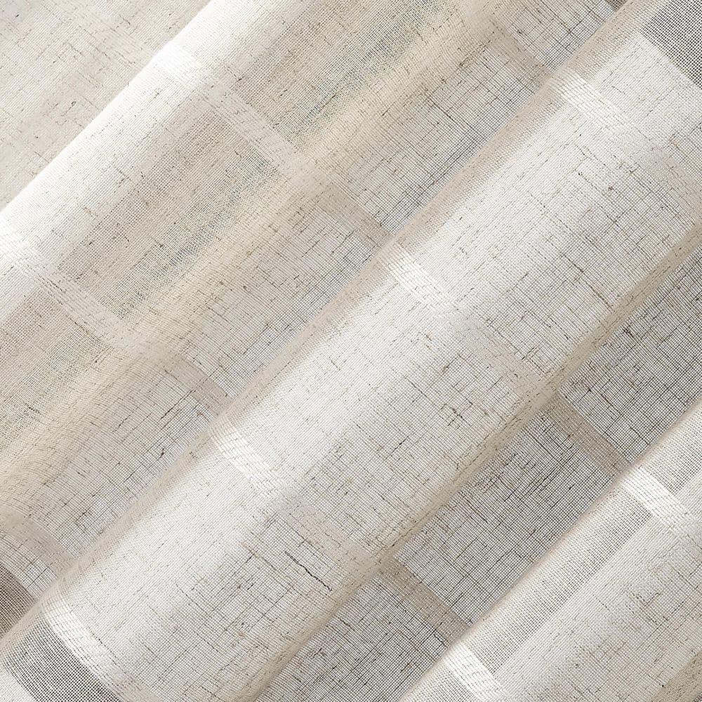 Clean Window Aso Twill Stripe Anti-Dust Linen Blend Sheer Curtain Panel
