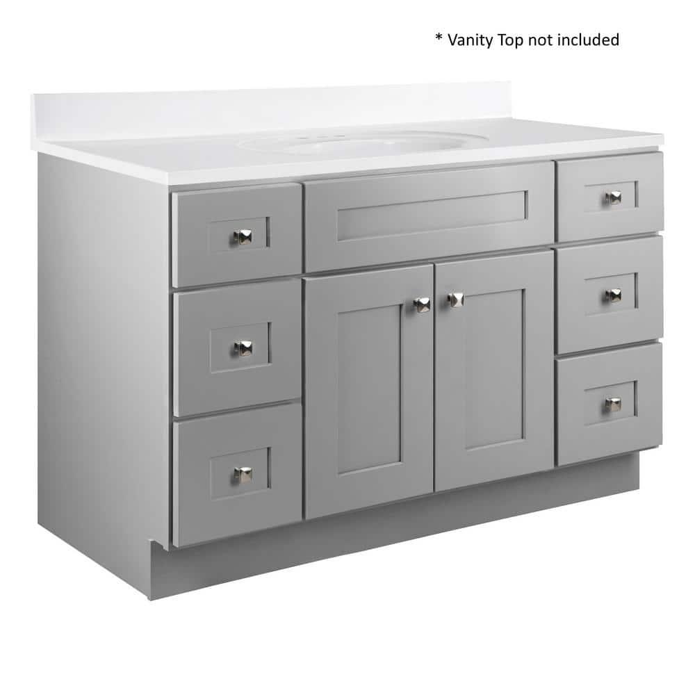 Design House Brookings 48 Inch Bathroom Vanity, Ready to Assemble, Solid Wood, Sherwin Williams – Design House, 599001-