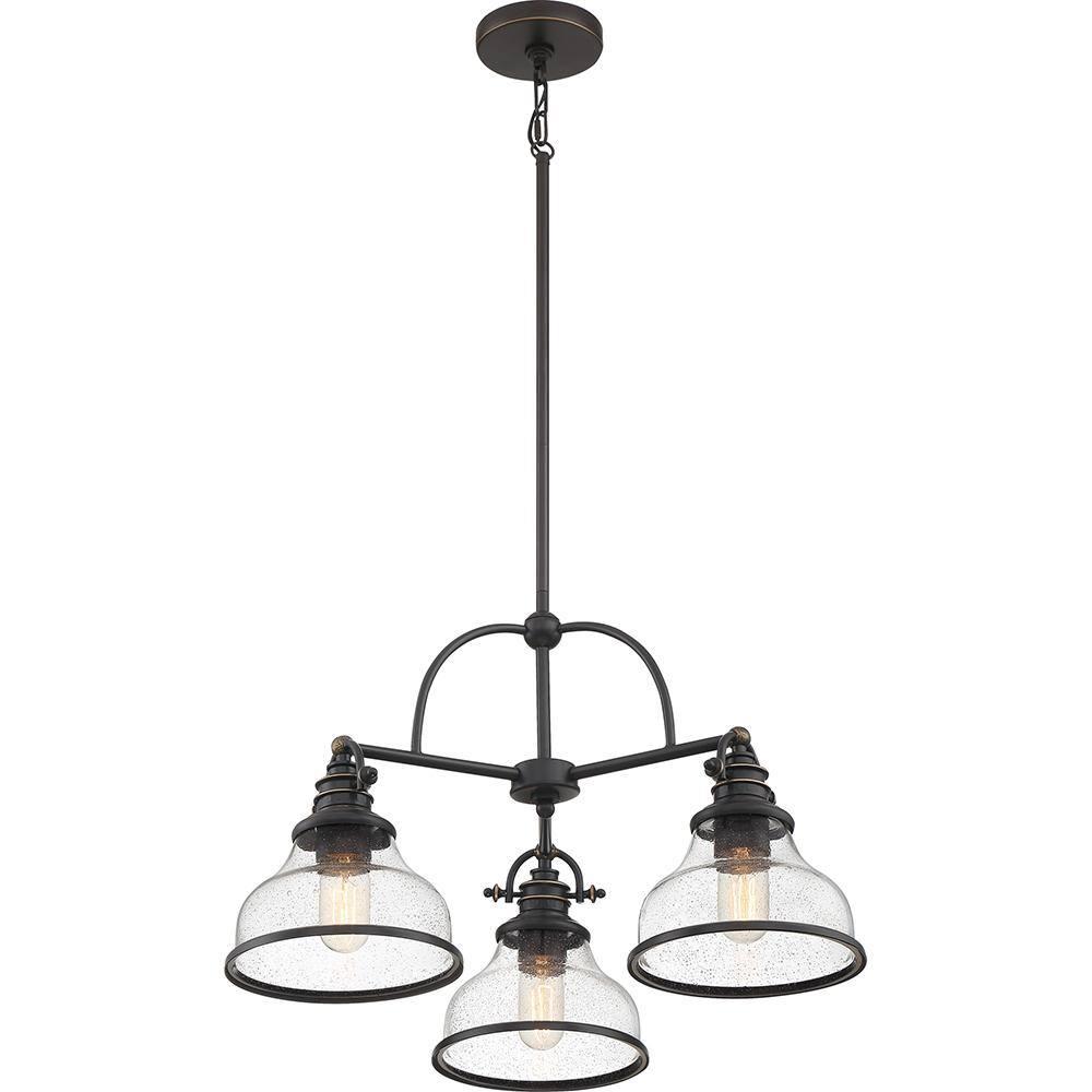 Quoizel Lighting Grant 3 - Light Chandelier in  Palladian Bronze