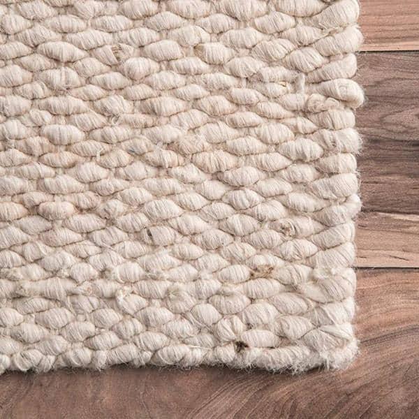 Nuloom Hailey Solid 8x10 Jute Indoor Area Rug for Dining Room Rug Neutral Rug Living Room Rug Kitchen, Off White