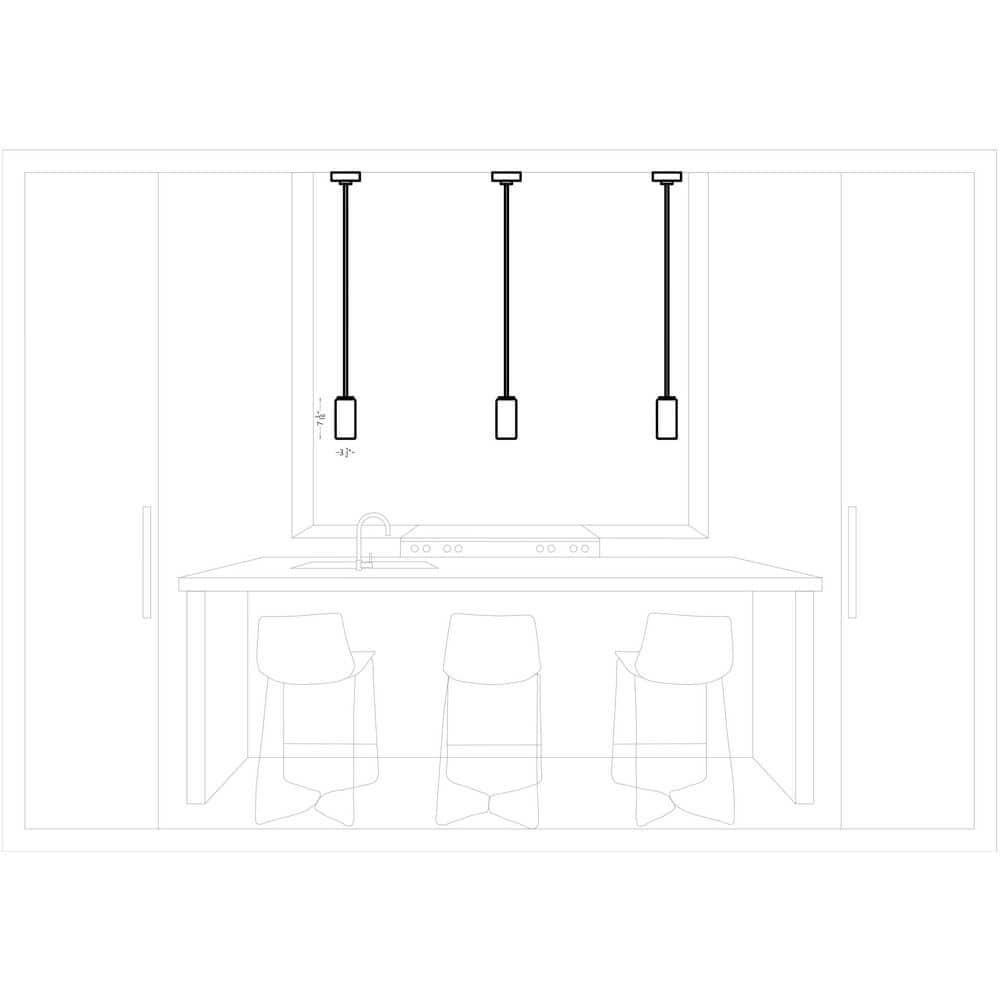 Alturas Mini-Pendant in Satin Brass with Etched Glass Shade