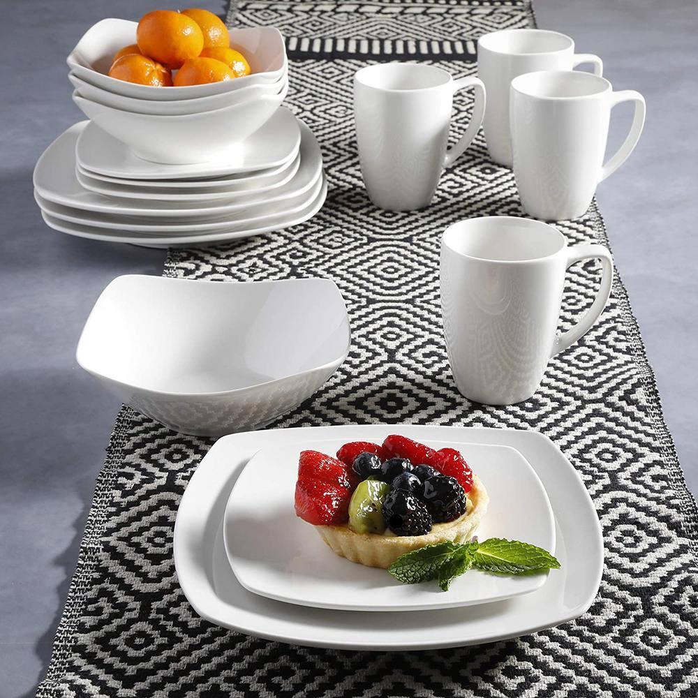 Gibson 102539.16RM Porcelain Zen Buffet 16pc Dinnerware Set, White (2 Pack)