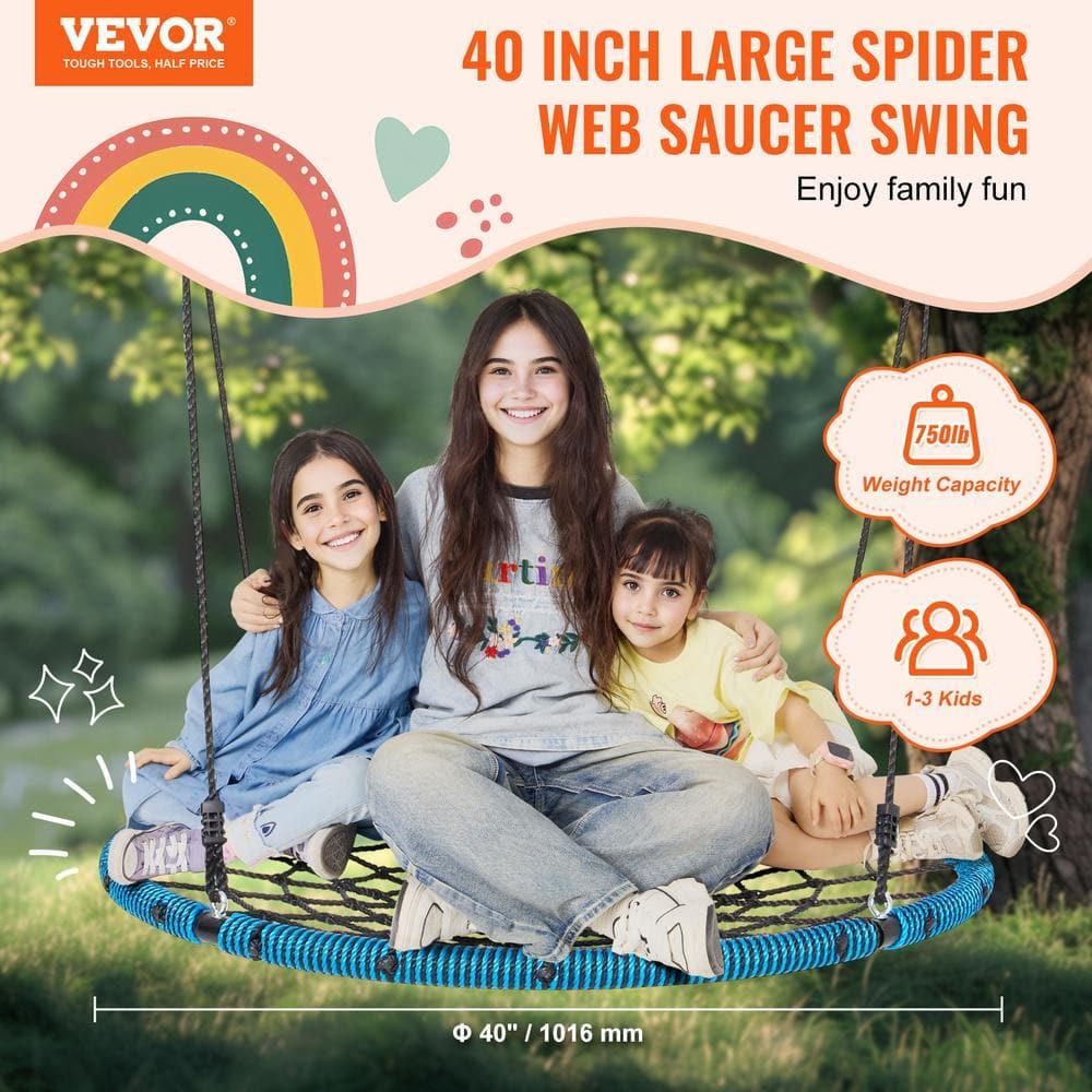 Blue and Black 40" Spider Web Saucer Swing Set