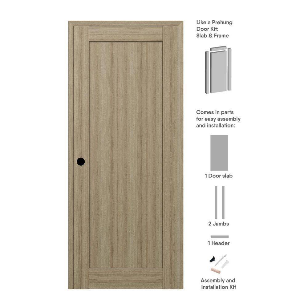 Belldinni 1 Panel Shaker DIY-Friendly Solid Manufactured Wood Paneled Prefinished Standard Interior Door