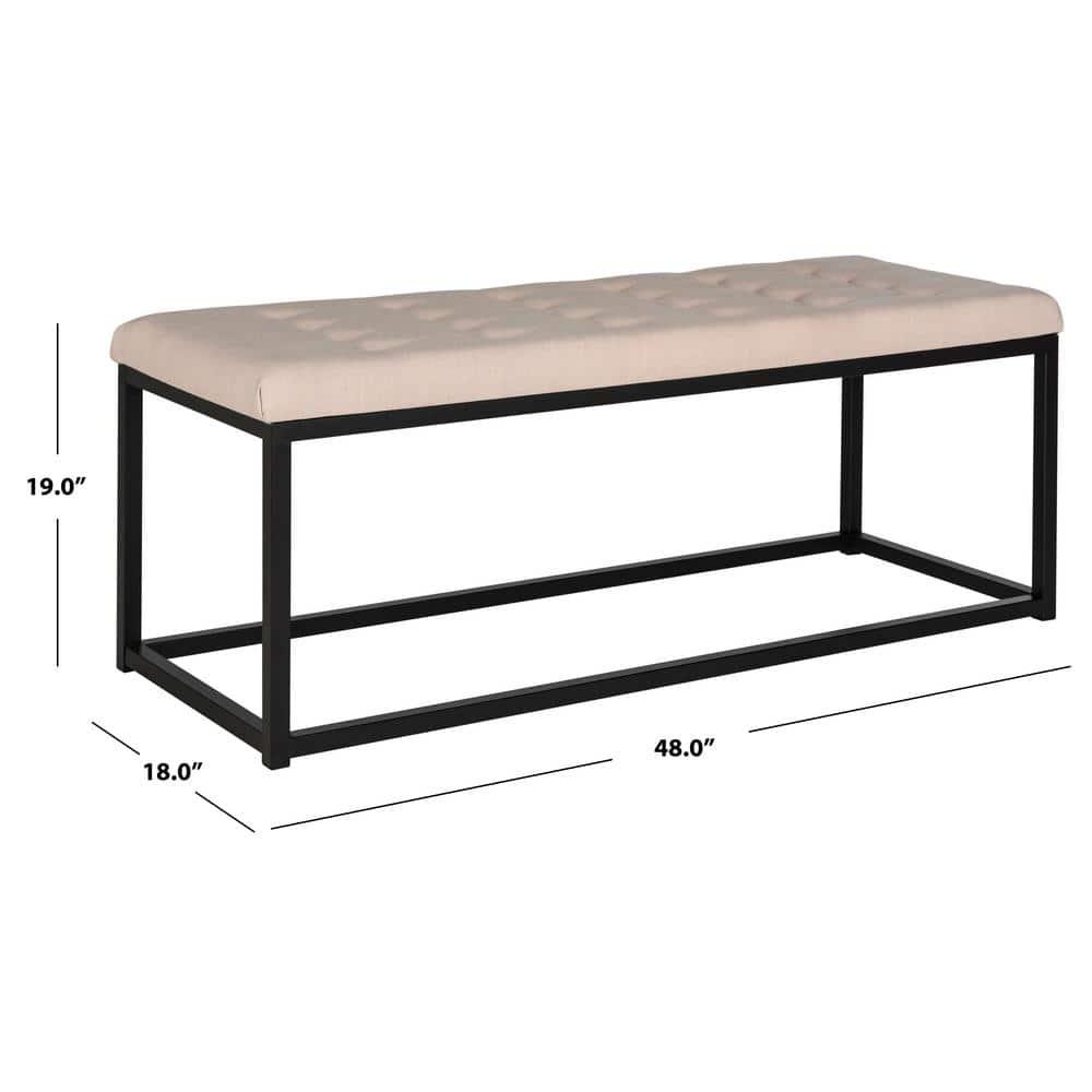 Reynolds Bench - Beige/Black - Safavieh