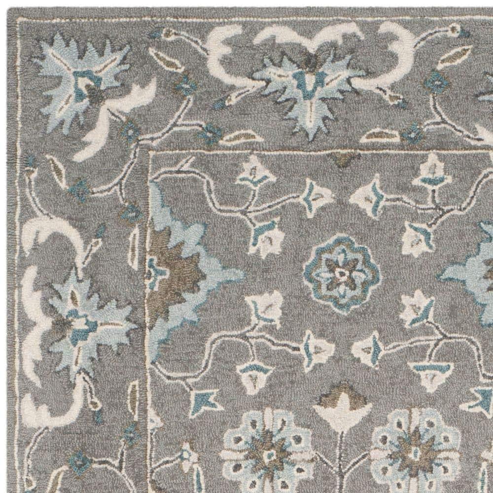 Blossom BLM218 Hand Tufted Area Rug - Grey - 5'x8' - Safavieh.