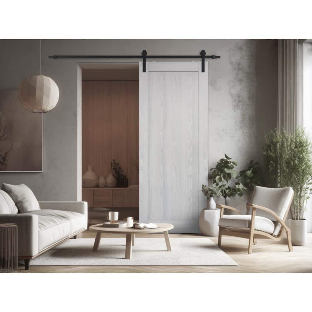 Belldinni 1 Panel Shaker Manufactured Wood Composite Sliding Barn Door With Hardware Kit