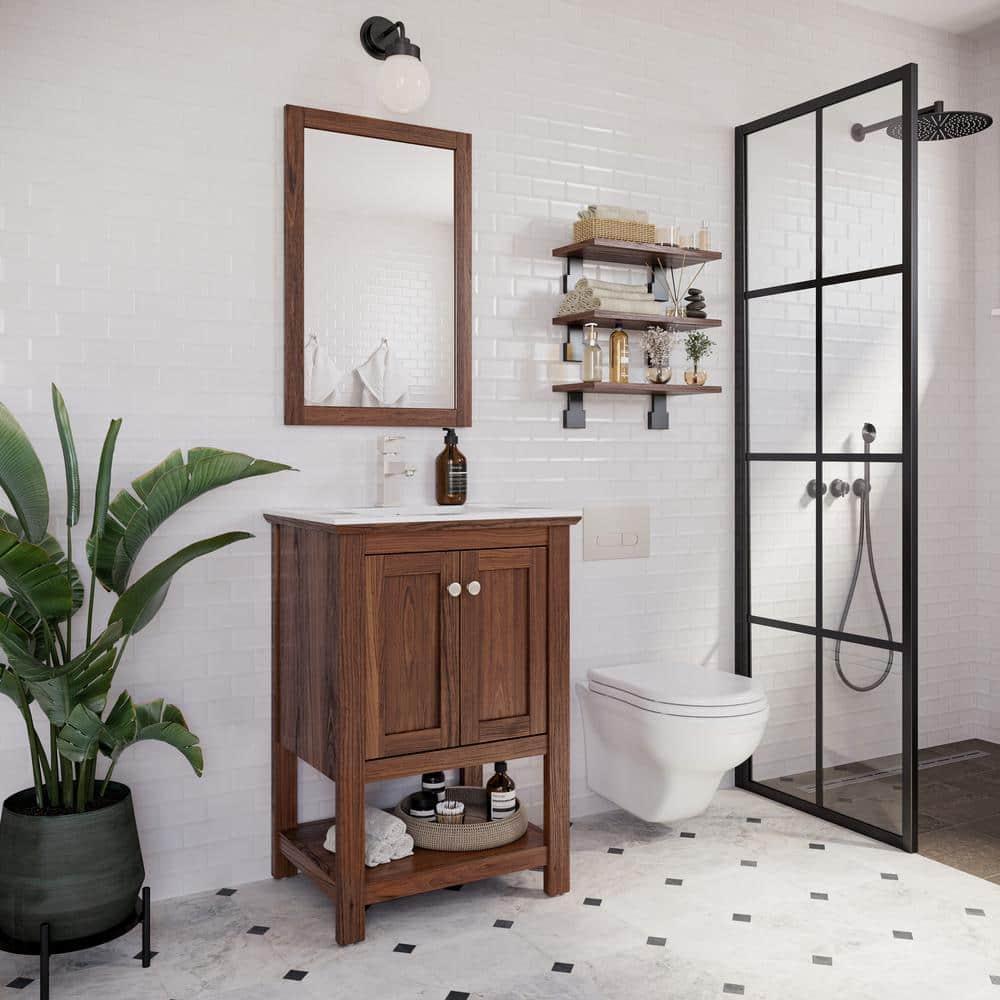 Manchester 24" Freestanding Single Sink Bathroom Vanity with Integrated Sink (Faucet Not Included)