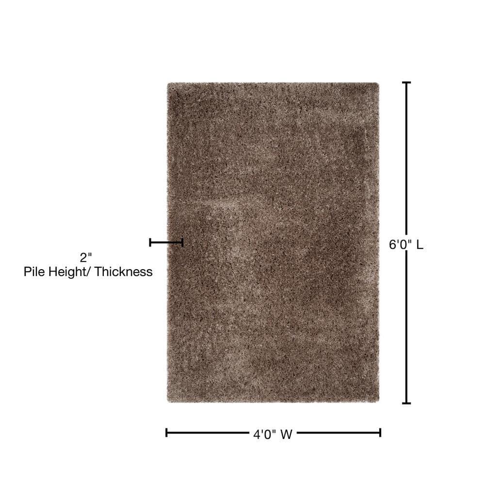 Indie Shag SGI320 Power Loomed Area Rug - Mushroom - 4'x4' - Safavieh.