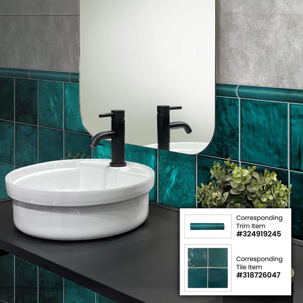 Apollo Tile  10 pack 1-in W x 8-in L Ceramic Glossy Pencil Bullnose Tile Trim (0.556 Sq ft/case)