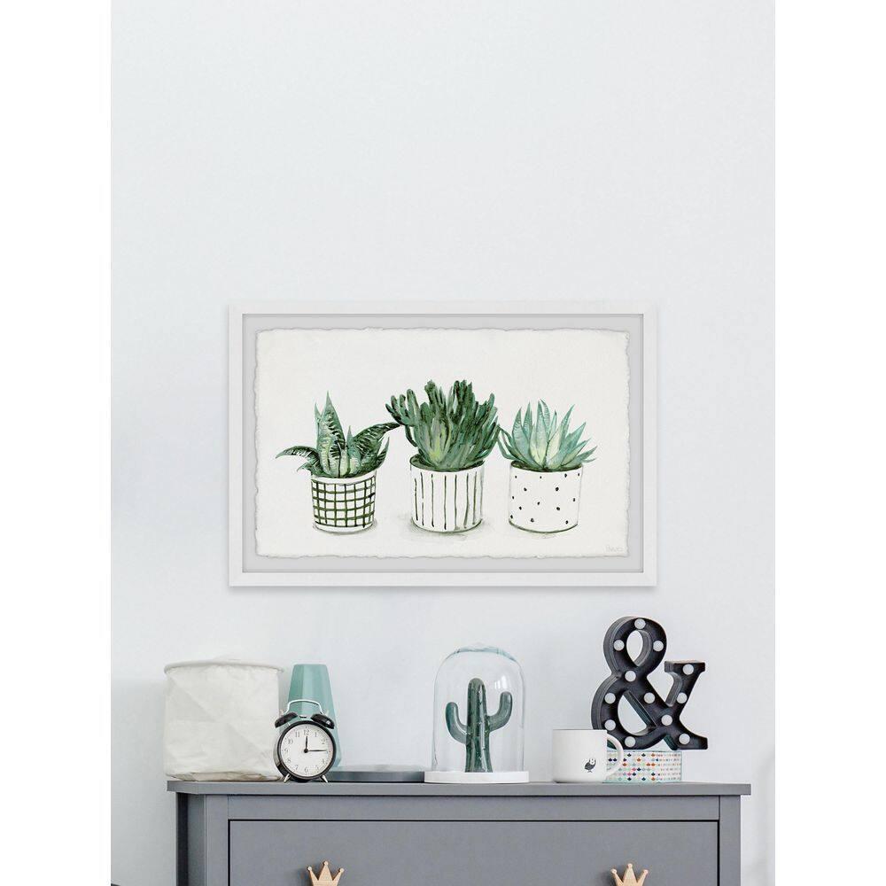Parvez Taj Green Patterned Pots Framed Wall Art