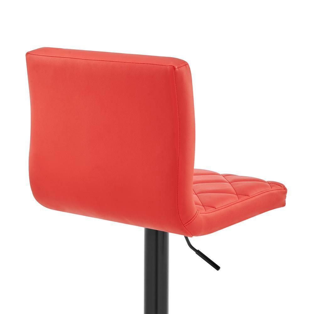 Duval Adjustable Barstool with Faux Leather and Metal Finish - Armen Living