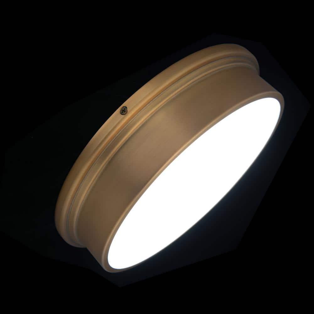 WAC Lighting York 12" LED Modern Aluminum Flush Mount in Aged Brass