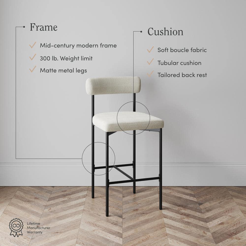 Dahlia Upholstered Counter Stool with Metal Frame
