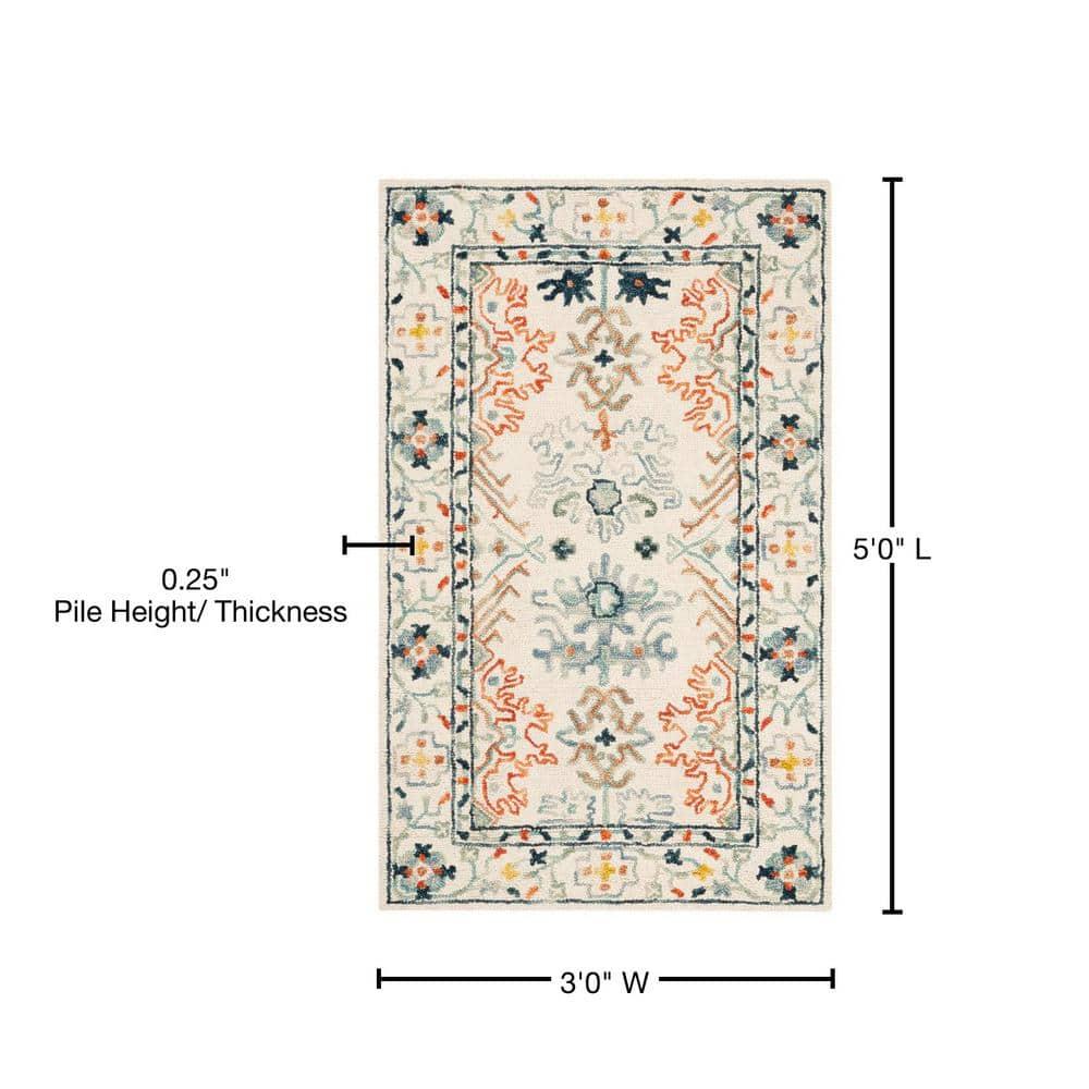 Aspen APN310 Hand Tufted Indoor Accent Rug - Ivory/Blue - 3'x5' - Safavieh