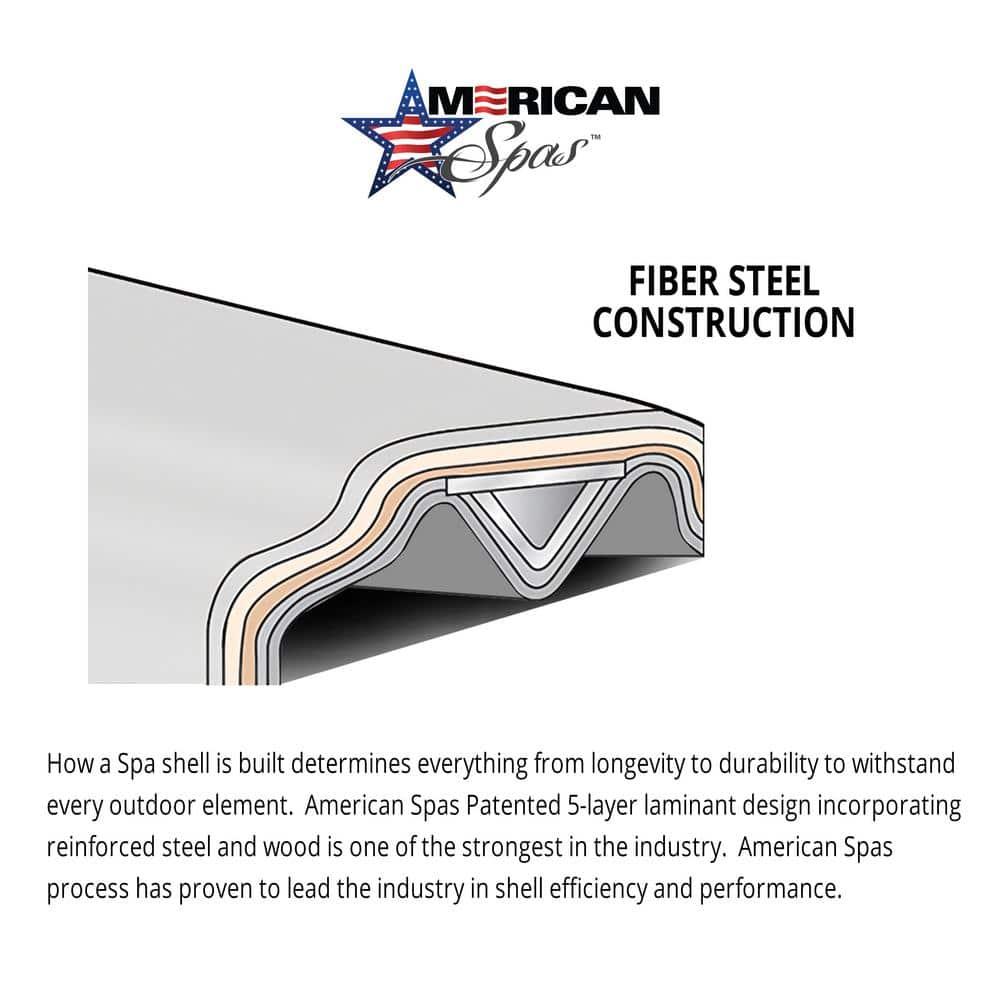 7-Person 56-Jet Premium Bench Spa Standard Hot Tub With Sound System And LED Waterfall