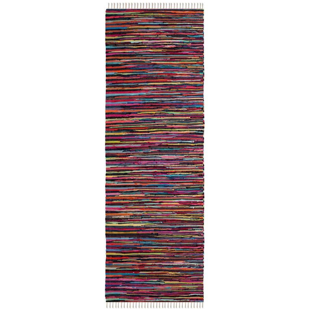 Rag Rug RAR128 Hand Woven Indoor Runner Rug - Multi - 2'3"x6' - Safavieh.